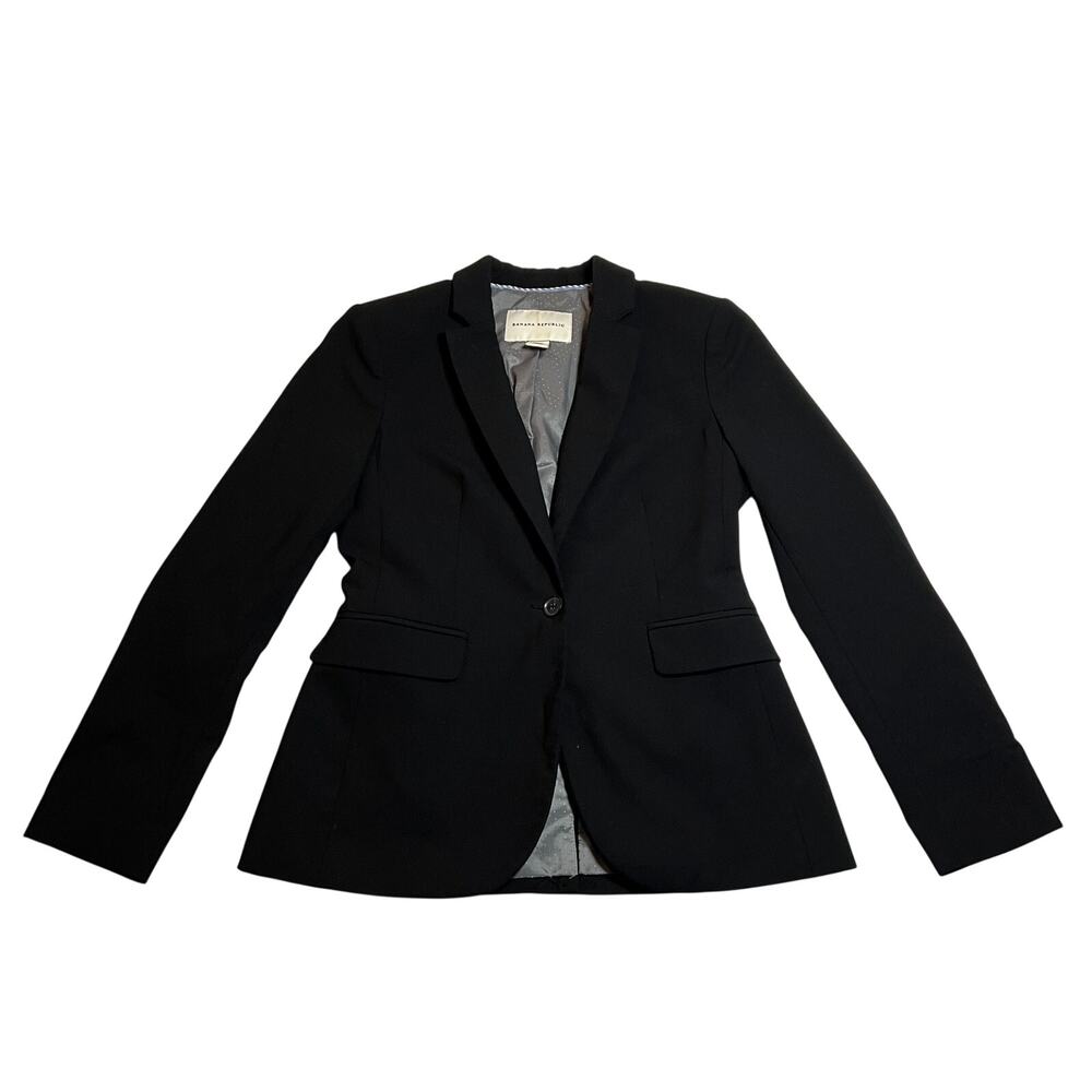Banana Republic Single Button Wool Blazer Size 0P Corpcore Office Tailored Fit